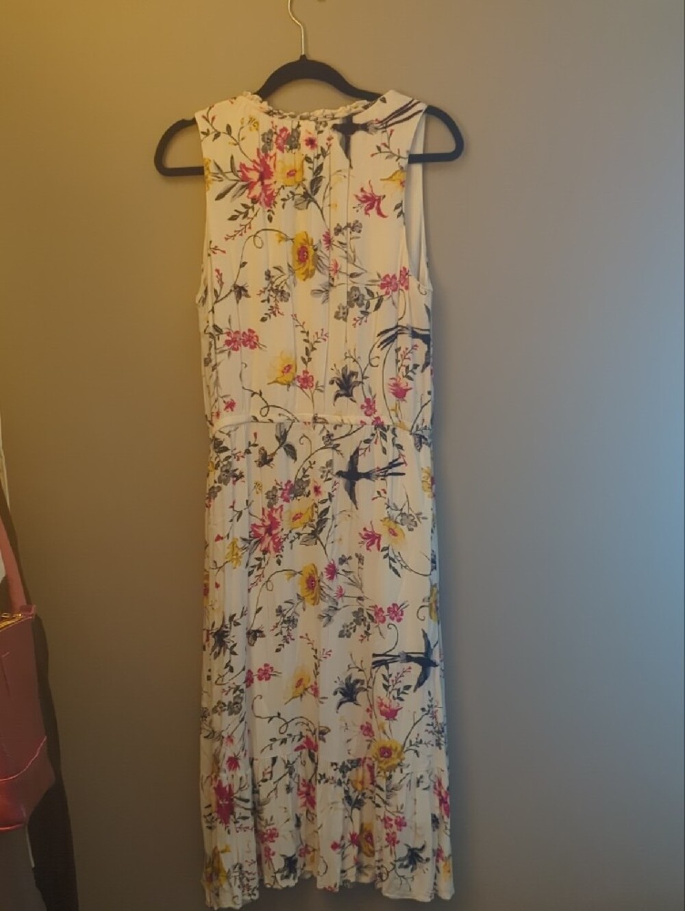 Old Navy Cream Maxi Dress with Yellow & Pink Floral Size L - Picture 4 of 5